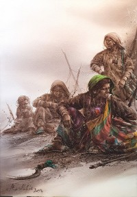 Ali Abbas, 15 x 22 inch, Watercolor on Paper, Figurative Painting-AC-AAB-296